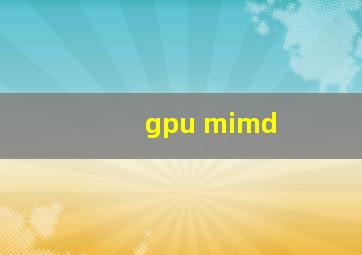 gpu mimd